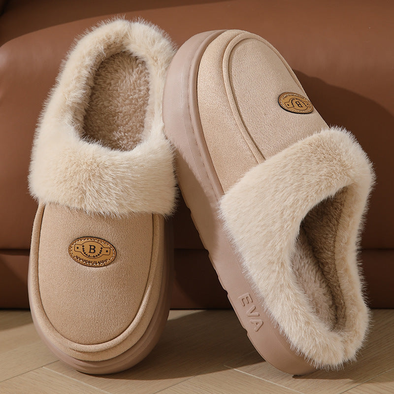 Men's Winter Plush Slippers - Warm Suede Indoor Non-Slip House Shoes Luxeara
