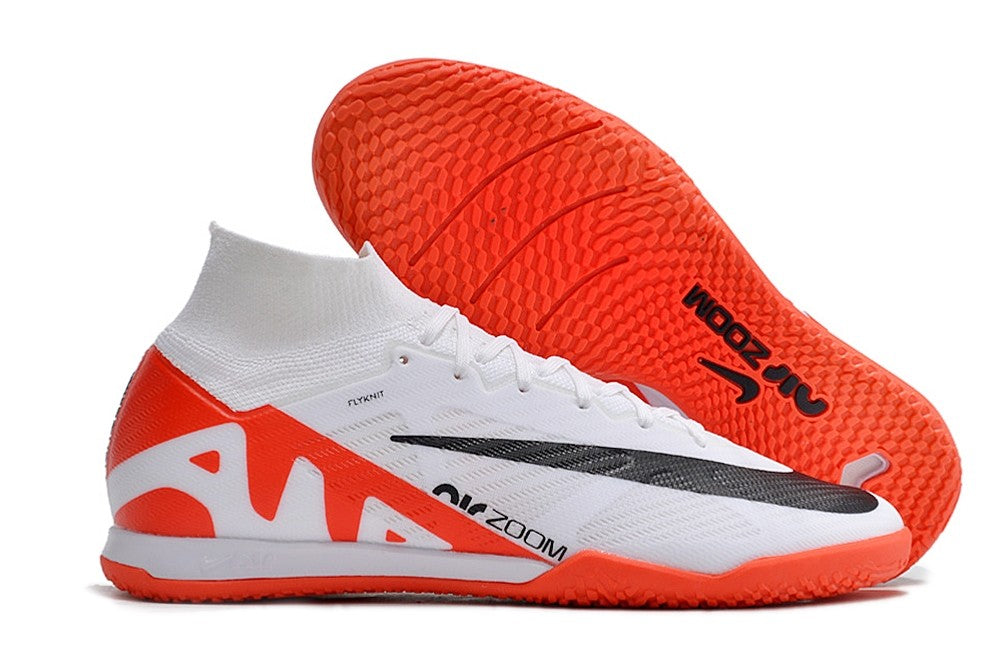 Nike Mercurial Superfly 9 Academy Multi-Ground High-Top Soccer Cleats Bright Crimson Black White Luxeara