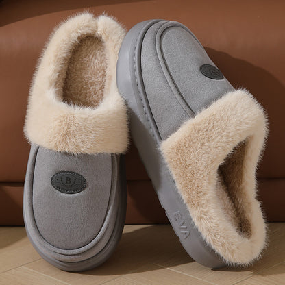 Men's Winter Plush Slippers - Warm Suede Indoor Non-Slip House Shoes Luxeara