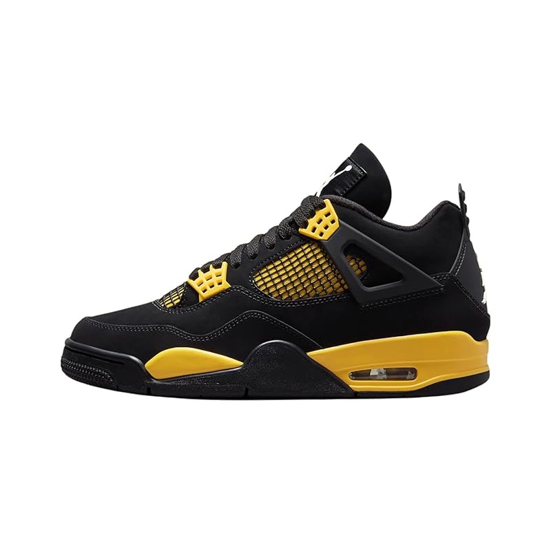 Nike Air Jordan 4 Retro Black White-tour Yellow Nike