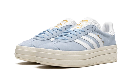 adidas Originals Gazelle Bold Shoes Clear Sky Cloud White Gold Metallic Luxeara