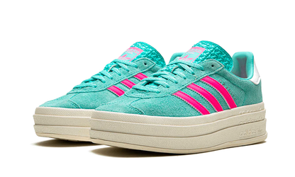 adidas Originals Gazelle Bold Shoes Flash Aqua Lucid Pink Cloud White Luxeara