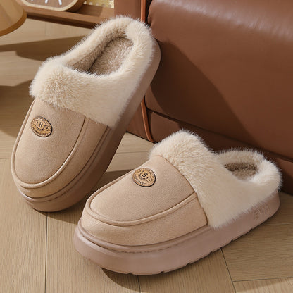 Men's Winter Plush Slippers - Warm Suede Indoor Non-Slip House Shoes Luxeara